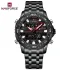 NAVIFORCE 9234 Fashion Brand Black Gold Men Watch Fashion Luxury Quartz Wrist Watches Sport Waterproof Stainless Steel Strap - Black Red Black